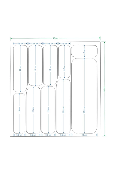 Vilinze Vilinze Çekmece İçi Kaşıklık Gri - 45X45 Cm - 4