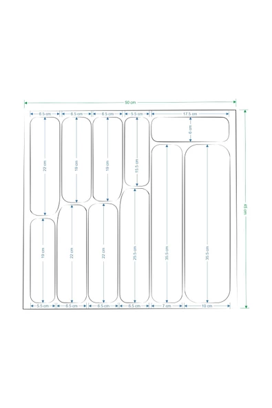 Vilinze Çekmece Içi Kaşıklık Gri - 50X45 Cm - 3