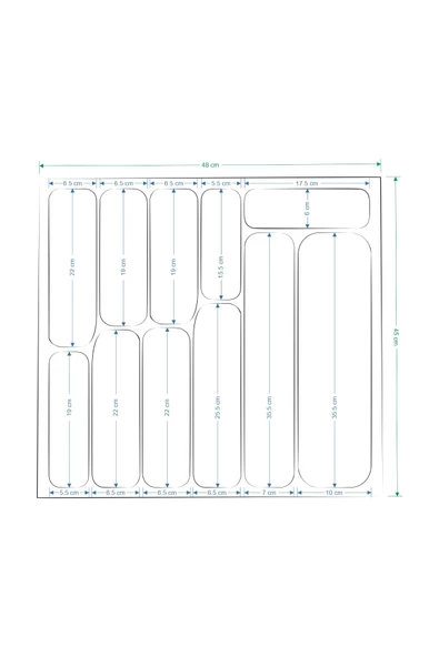 Vilinze Çekmece Içi Kaşıklık Gri - 48X45 Cm - 5