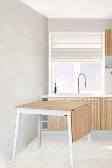 Vilinze Vilinze Avanos Katlanır Ahşap Mutfak Masası - 70X80 Cm