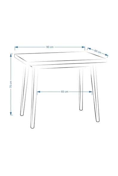 Vilinze Avanos Beyaz Mdf Sabit Mutfak Masası - 60X90 Cm - 3