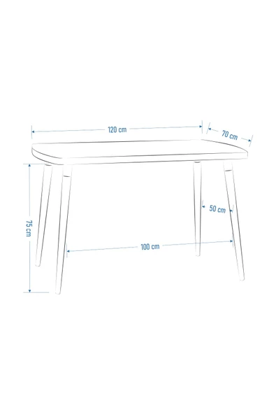 Vilinze Argos Sabit Mdf Naturel Mutfak Masası - 70X120 Cm - 4