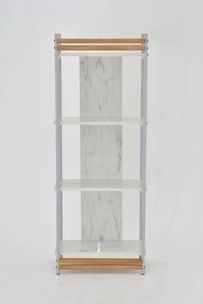 Vilinze Rafito Metal & Ahşap Bohem 4 Raflı Mdf Çok Amaçlı Kitaplık - 30*160 Cm - 4