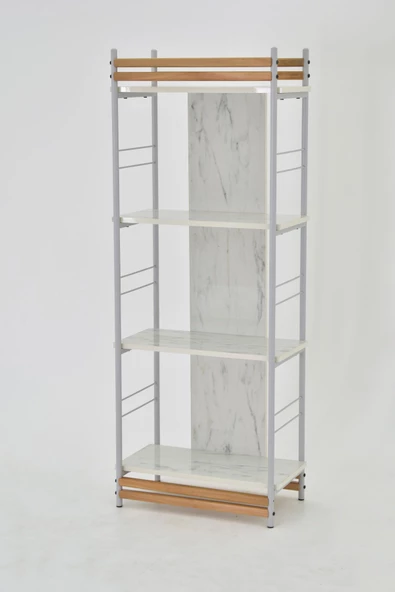 Vilinze Rafito Metal & Ahşap Bohem 4 Raflı Mdf Çok Amaçlı Kitaplık - 30*160 Cm - 3