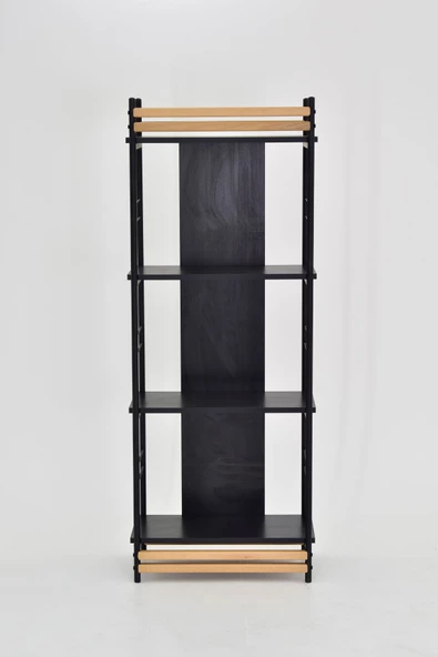 Vilinze Rafito Metal & Ahşap Bohem 4 Raflı Mdf Çok Amaçlı Kitaplık - 30*160 Cm - 3