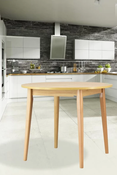 Vilinze Avanos Yuvarlak Sabit Mdf Mutfak Masası - Q90 Cm