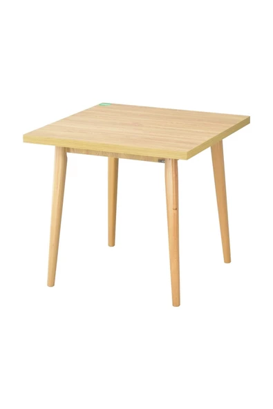 Vilinze Avanos Naturel Sabit Kare Ahşap Mutfak Masası - 80X80 Cm - Resim 2