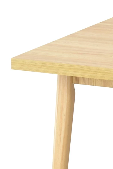 Vilinze Avanos Naturel Sabit Kare Ahşap Mutfak Masası - 80X80 Cm - Resim 4