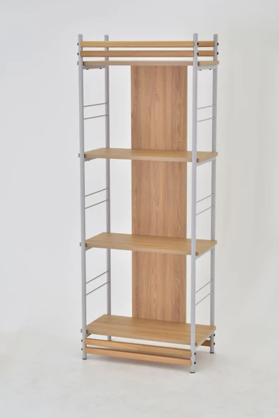 Vilinze Rafito Metal & Ahşap Bohem 4 Raflı Mdf Çok Amaçlı Kitaplık - 30*160 Cm - 3
