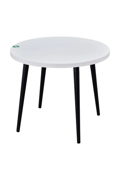 Vilinze Argos Yuvarlak Mdf Beyaz Sabit Mutfak Masası - Q90 Cm - 2