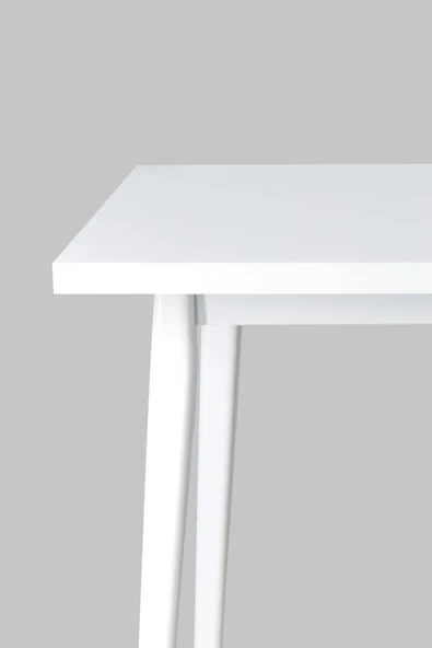 Vilinze Avanos Ahşap Sabit Mdf Beyaz Mutfak Masası - 80X140 Cm - 4