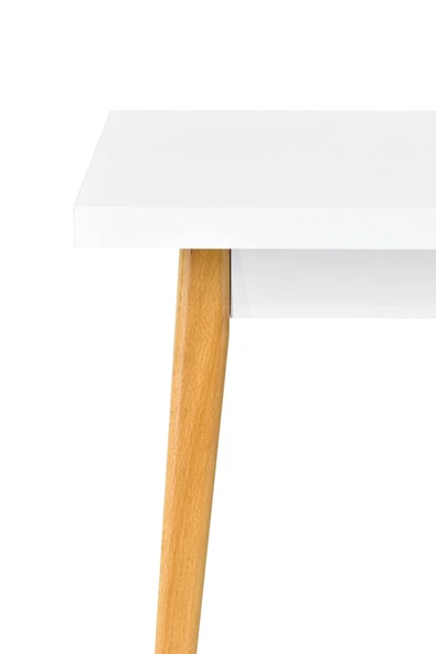 Vilinze Avanos Sabit Mdf Beyaz Naturel Mutfak Masası - 70X120 Cm - 3