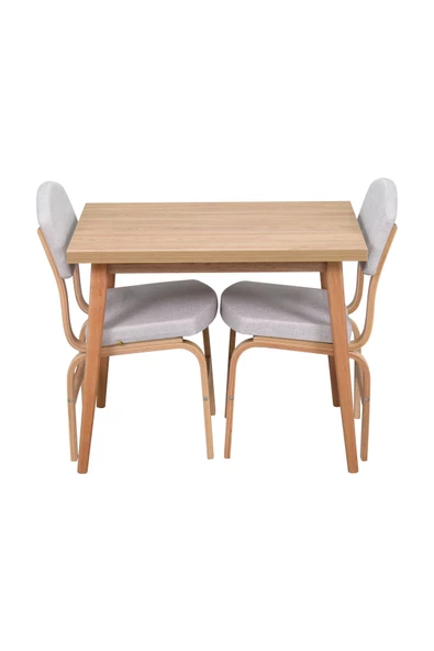 Vilinze Vilinze Ege Sandalye Avanos Ahşap Mdf Mutfak Masası Takımı - 60X90 Cm - 2