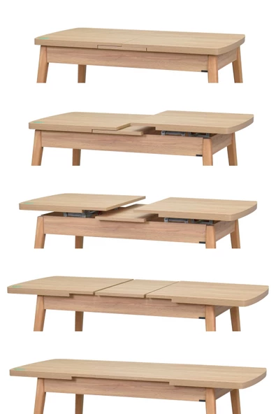 Vilinze Vilinze Avanos Ahşap Açılır Kapanır Mdf Mutfak Masası - 70X120+30 Cm - 3