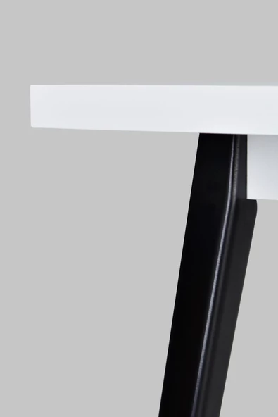 Vilinze Avanos Sabit Beyaz Siyah Mdf Mutfak Masası - 70X120 Cm - 3