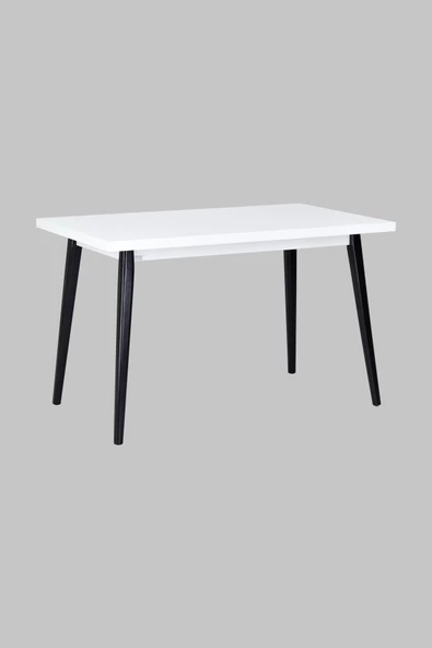 Vilinze Avanos Sabit Beyaz Siyah Mdf Mutfak Masası - 70X120 Cm - 2