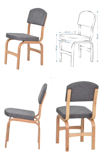 Vilinze Vilinze Ege Sandalye Avanos Ahşap Mdf Mutfak Masası Takımı - 60X90 Cm - 3