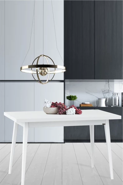 Vilinze Avanos Sabit Mdf Beyaz Mutfak Masası - 70X120 Cm