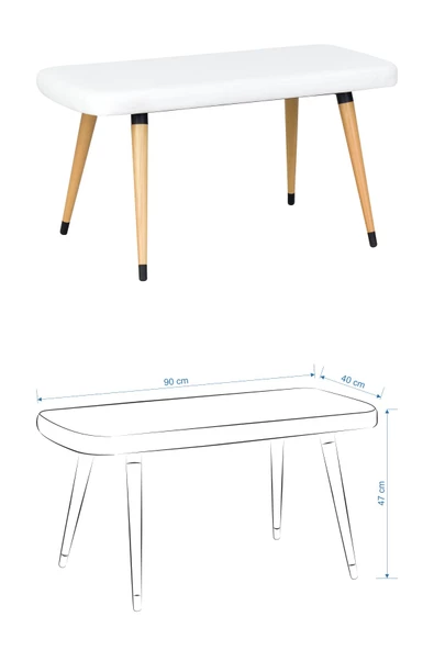 Vilinze Eames Sandalye-Bank Argos Ahşap Mdf Sabit Mutfak Masası Takımı - 70X120 Cm - Resim 3