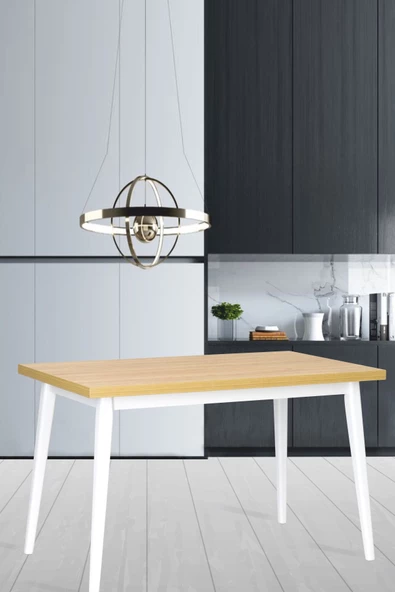 Vilinze Avanos Sabit Mdf Naturel Mutfak Masası - 70X120 Cm