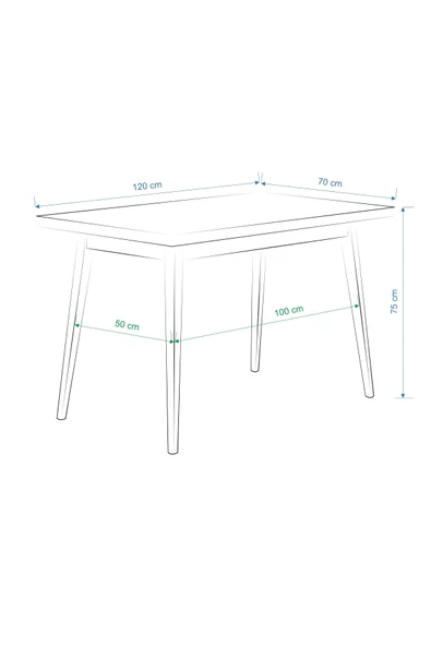 Vilinze Avanos Sabit Mdf Naturel Mutfak Masası - 70X120 Cm - 5