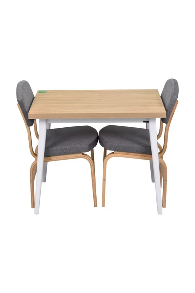 Vilinze Vilinze Ege Sandalye Avanos Ahşap Mdf Mutfak Masası Takımı - 60X90 Cm - 2