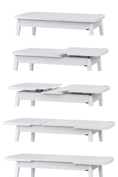 Vilinze Vilinze Avanos Ahşap Açılır Kapanır Mdf Mutfak Masası - 70X120+30 Cm - 3