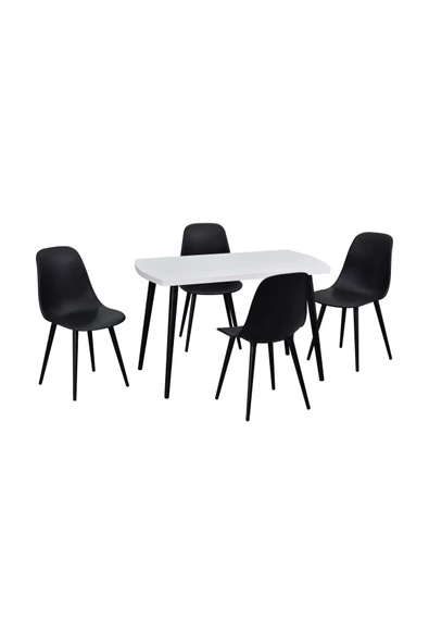 Vilinze Eames Sandalye Argos Ahşap Mdf Sabit Mutfak Masası Takımı - 70X120 Cm