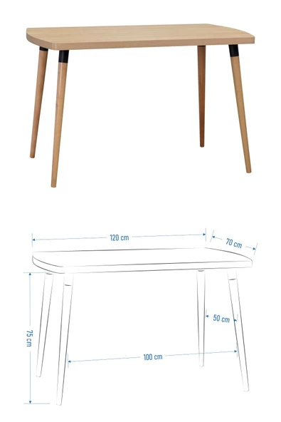 Vilinze Eames Sandalye-Bank Argos Ahşap Mdf Sabit Mutfak Masası Takımı - 70X120 Cm - Resim 4