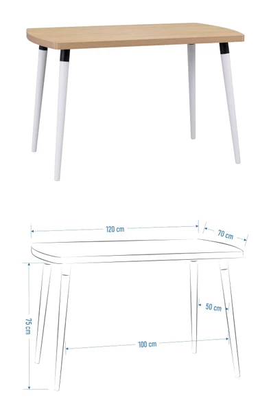Vilinze Eames Sandalye-Bank Argos Ahşap Mdf Sabit Mutfak Masası Takımı - 70X120 Cm - 4