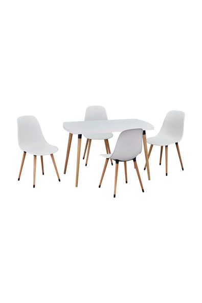 Vilinze Eames Sandalye Argos Ahşap Mdf Sabit Mutfak Masası Takımı - 70X120 Cm ürün görseli 1