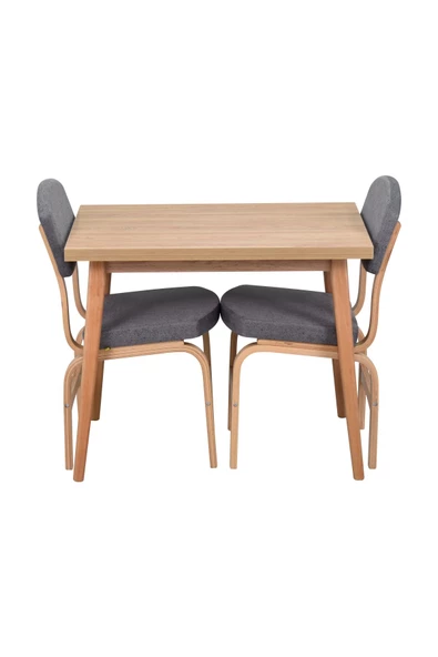 Vilinze Vilinze Ege Sandalye Avanos Ahşap Mdf Mutfak Masası Takımı - 60X90 Cm - 2