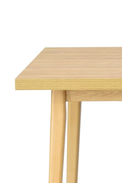 Vilinze Avanos Ahşap Sabit Mdf Naturel Mutfak Masası - 80X140 Cm - 4