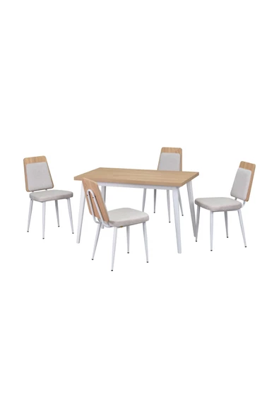 Vilinze Alp Sandalye Avanos Ahşap Mutfak Masası Takımı - 70X120 Cm