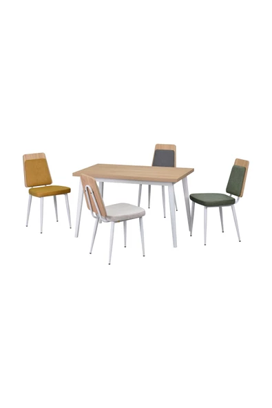 Vilinze Alp Sandalye Avanos Ahşap Mutfak Masası Takımı - 70X120 Cm