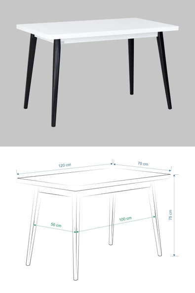 Vilinze Eames Sandalye Avanos Ahşap Mdf Mutfak Masası Takımı - 70X120 Cm - 2