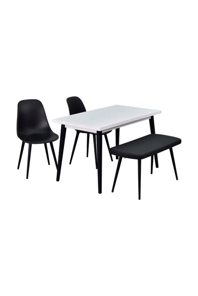 Vilinze Vilinze Eames Sandalye-Bank Avanos Ahşap Mdf Mutfak Masası Takımı - 70X120 Cm