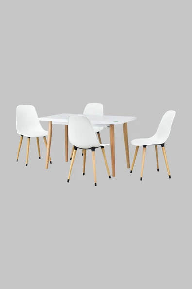 Vilinze Eames Sandalye Avanos Ahşap Mdf Mutfak Masası Takımı - 70X120 Cm