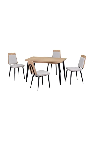 Vilinze Alp Sandalye Avanos Ahşap Mutfak Masası Takımı - 70X120 Cm