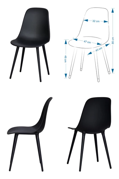 Vilinze Vilinze Eames Sandalye-Bank Avanos Ahşap Mdf Mutfak Masası Takımı - 70X120 Cm - 4