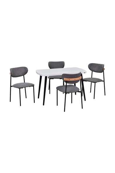Vilinze Venüs Sandalye Argos Ahşap Mdf Sabit Mutfak Masası Takımı - 70X120 Cm