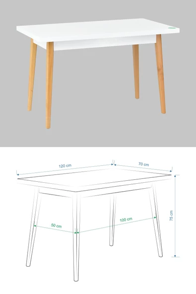 Vilinze Eames Sandalye Avanos Ahşap Mdf Mutfak Masası Takımı - 70X120 Cm - 4