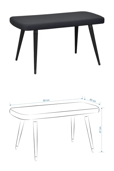 Vilinze Vilinze Eames Sandalye-Bank Avanos Ahşap Mdf Mutfak Masası Takımı - 70X120 Cm - 5