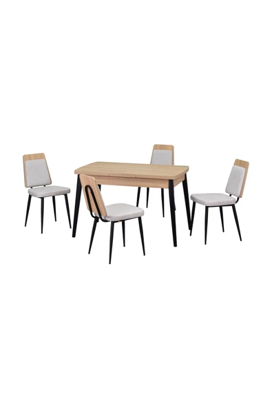 Vilinze Alp Sandalye Avanos Ahşap Mdf Açılır Mutfak Masası Takımı - 70X120 30 Cm