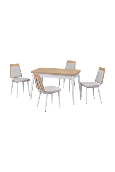 Vilinze Alp Sandalye Avanos Ahşap Mdf Açılır Mutfak Masası Takımı - 70X120 30 Cm