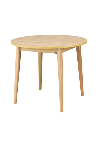 Vilinze Ege Sandalye Avanos Mdf Yuvarlak Ahşap Mutfak Masası Takımı - 90X90 Cm - 3