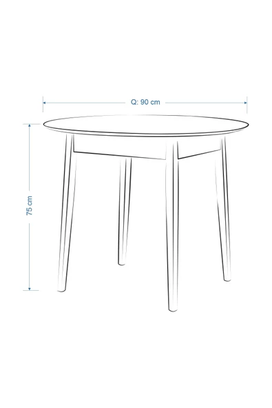 Vilinze Ege Sandalye Avanos Mdf Yuvarlak Ahşap Mutfak Masası Takımı - 90X90 Cm - 4