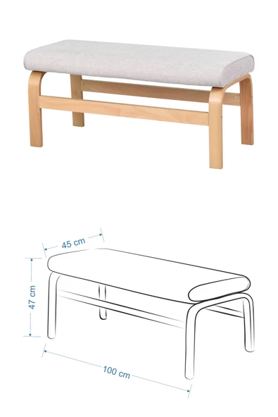 Vilinze Ege Sandalye-Bank Avanos Ahşap Mdf Açılır Mutfak Masası Takımı - 70X120+30 Cm - 4