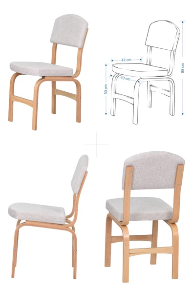 Vilinze Ege Sandalye-Bank Avanos Ahşap Mdf Açılır Mutfak Masası Takımı - 70X120+30 Cm - 3
