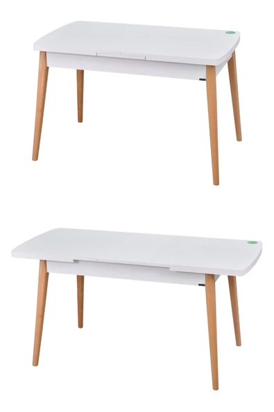 Vilinze Ege Sandalye Avanos Ahşap Mdf Açılır Mutfak Masası Takımı - 70X120+30 Cm - 4